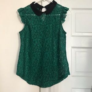 Sheer green lace top